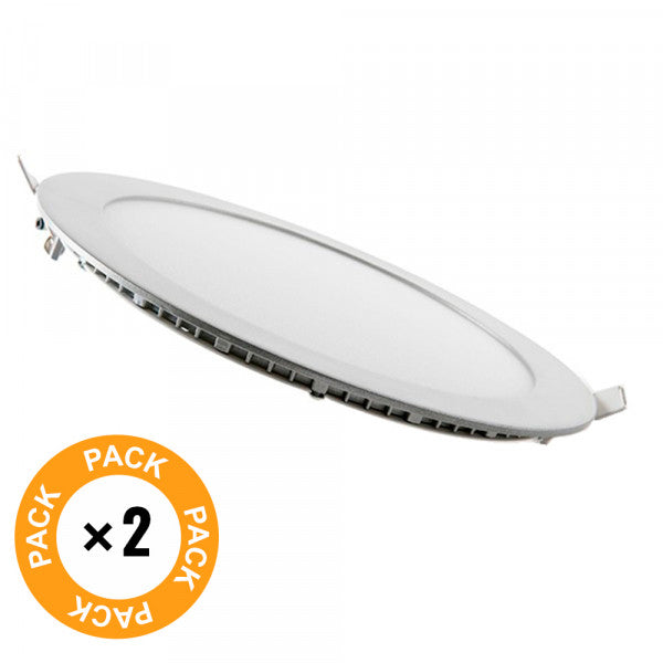 Pack 2 Placas LED 18W 1800Lm 6000ºK Circular 40.000H