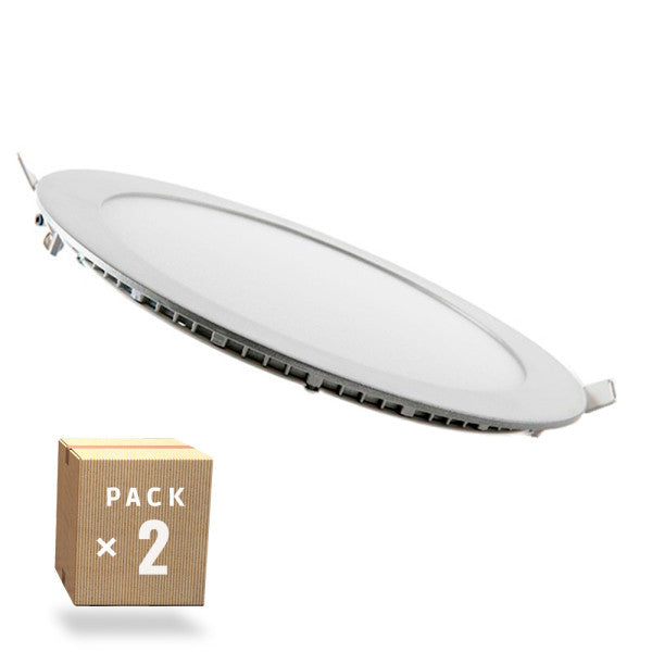 Pack 2 Placas LED 18W 1800Lm 6000ºK Circular 40.000H